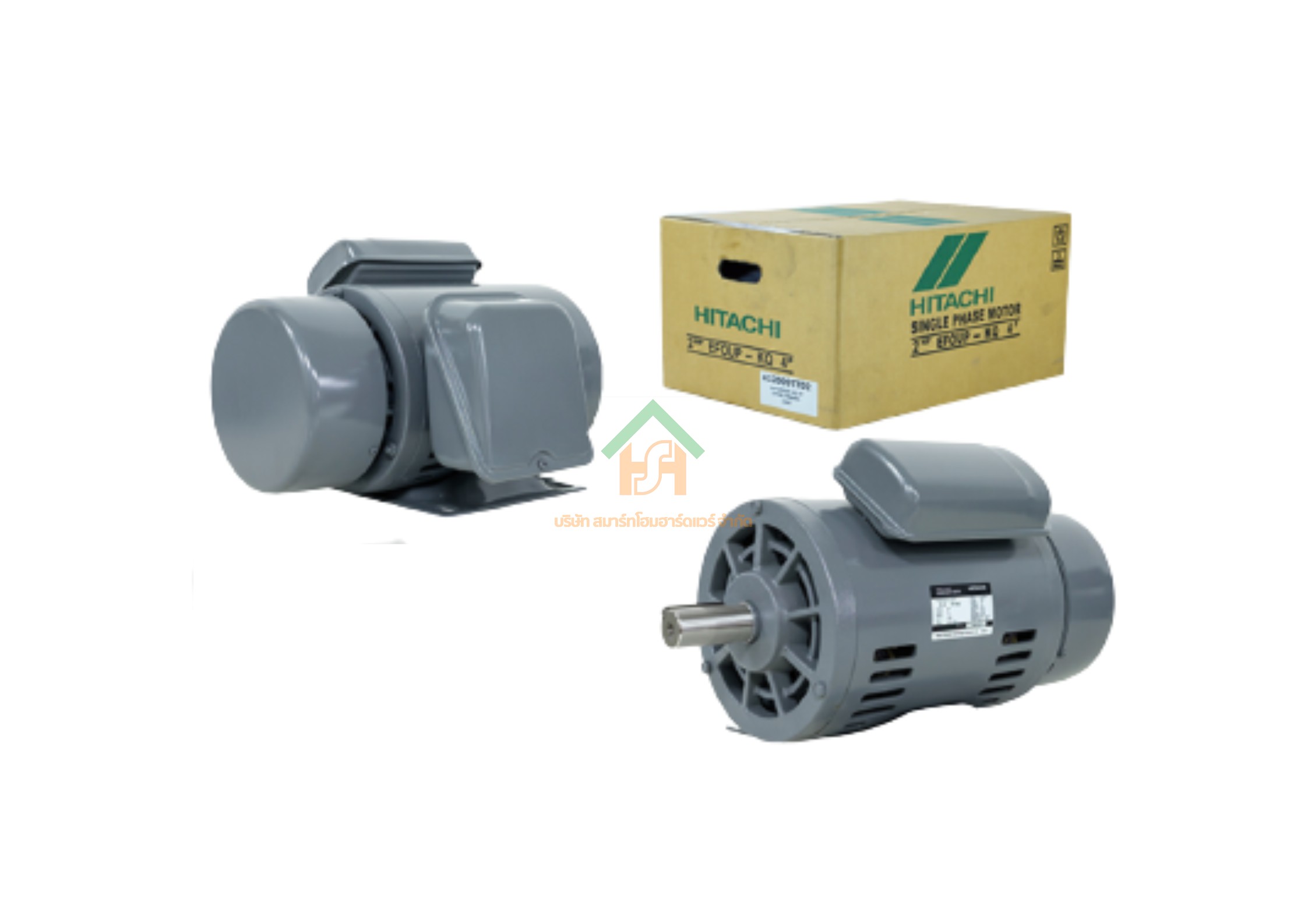 มอเตอร์ ฮิตาชิ HITACHI มอเตอร์ไฟฟ้า 2.0HP(1.50kw) 4Pole 1เฟส(220V) รุ่น EFOUP-KQ คาปาซิเตอร์สตาร์ท 412009TT02 HIM08