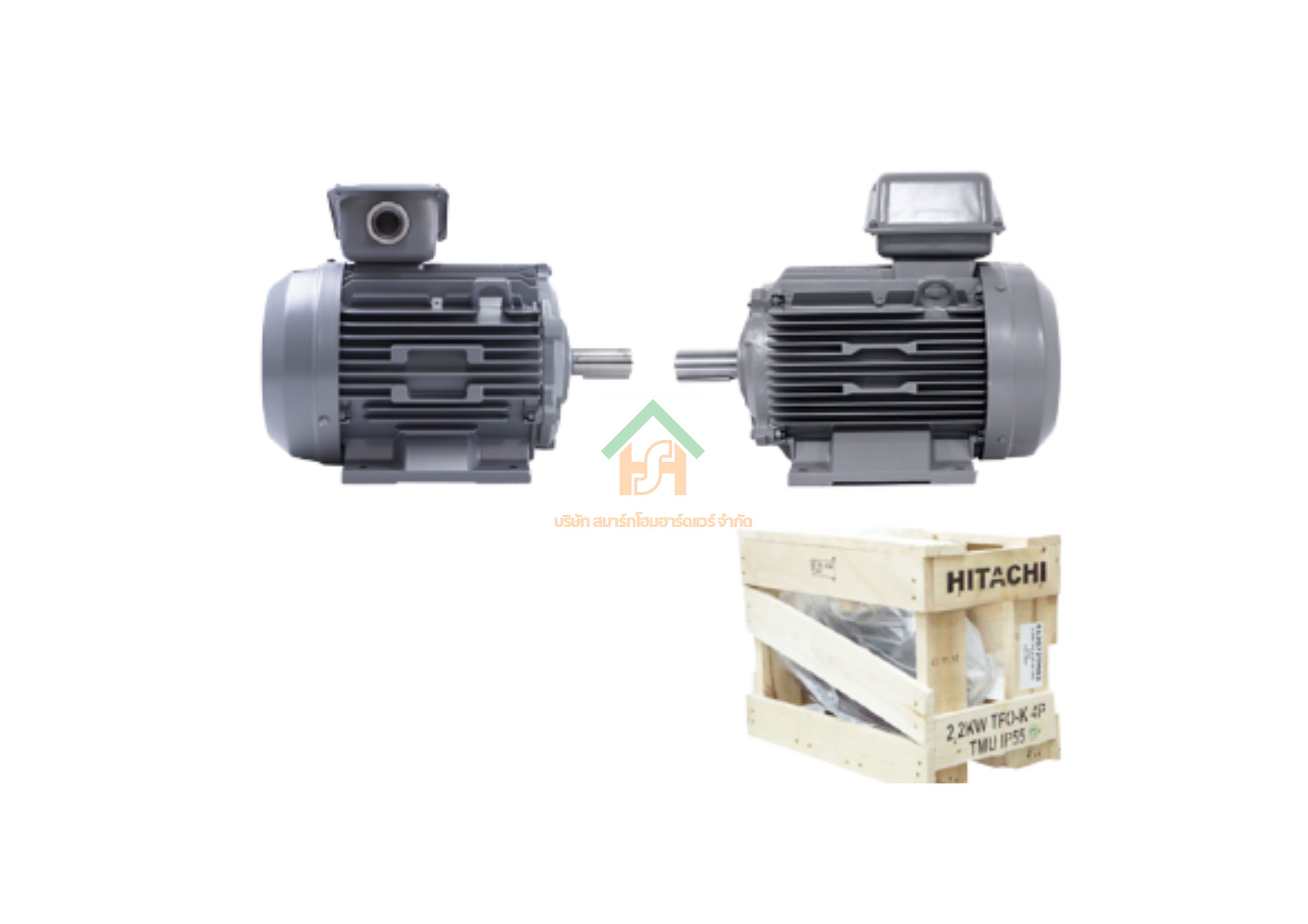 มอเตอร์ ฮิตาชิ HITACHI มอเตอร์ไฟฟ้า 5.0HP(3.70kw) 4Pole 3เฟส(220/380V) รุ่น TFO-K ขาตั้ง 412073TR03 HIM18