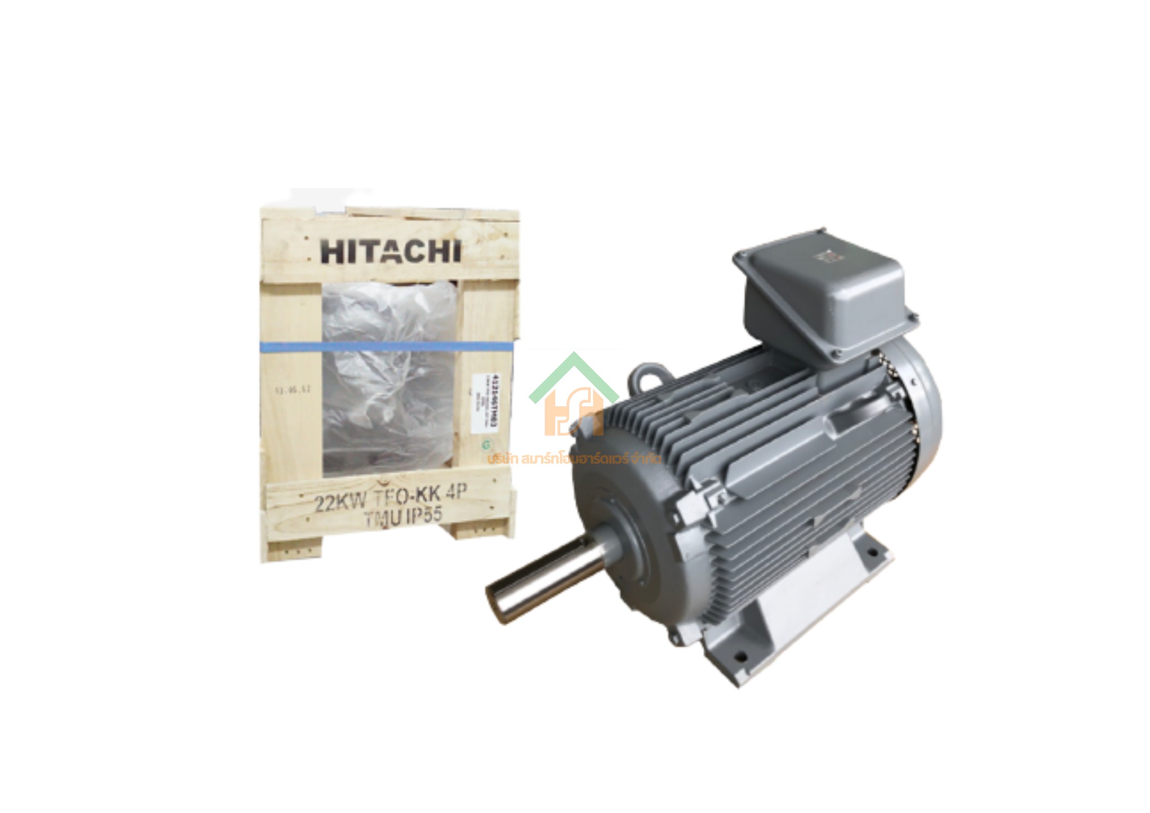 มอเตอร์ ฮิตาชิ HITACHI มอเตอร์ไฟฟ้า 20.0HP(15.00kw) 4Pole 3เฟส(380/415V) รุ่น TFO-KK ขาตั้ง 412101TM03 HIM23