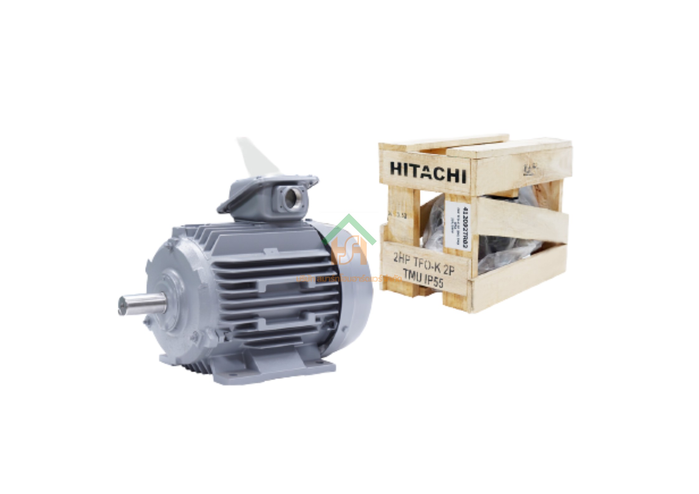 มอเตอร์ ฮิตาชิ HITACHI มอเตอร์ไฟฟ้า 1.0HP(0.75kw) 2Pole 3เฟส(220/380V) รุ่น TFO-K ขาตั้ง 412019TR03 HIM27