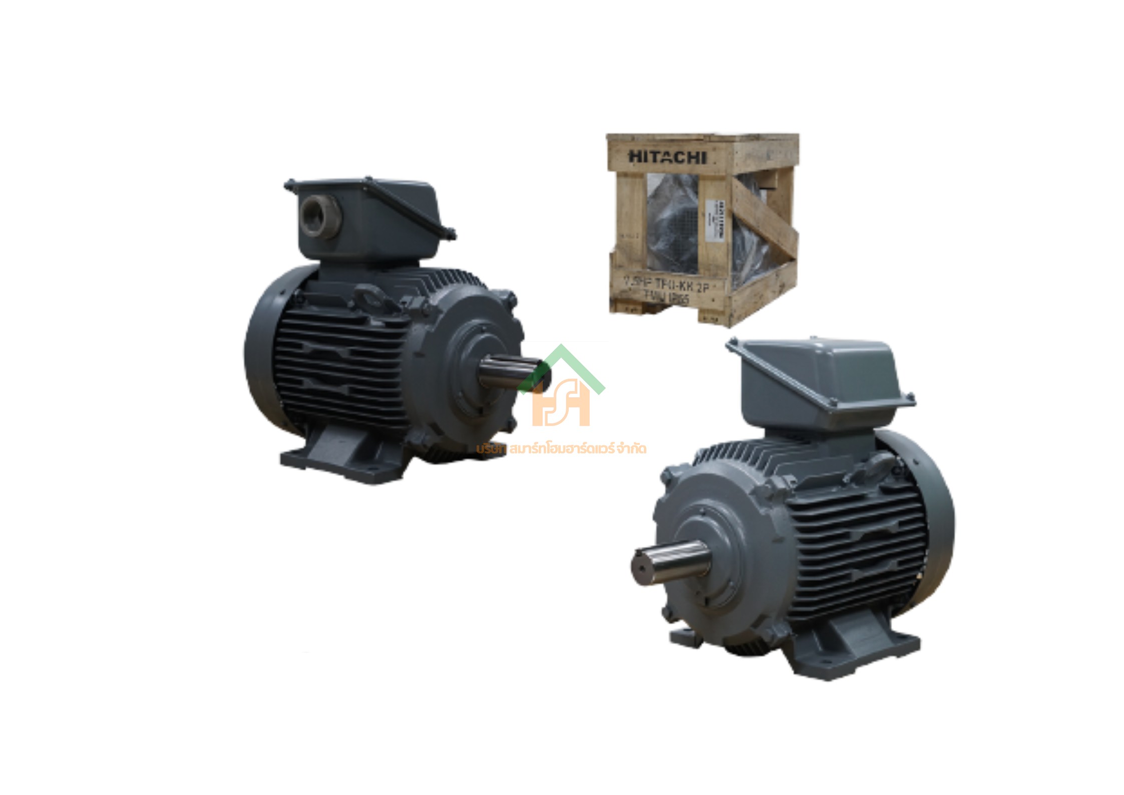 มอเตอร์ ฮิตาชิ HITACHI มอเตอร์ไฟฟ้า 7.5HP(5.50kw) 2Pole 3เฟส(380/415V) รุ่น TFO-KK ขาตั้ง 412111TR04 HIM31