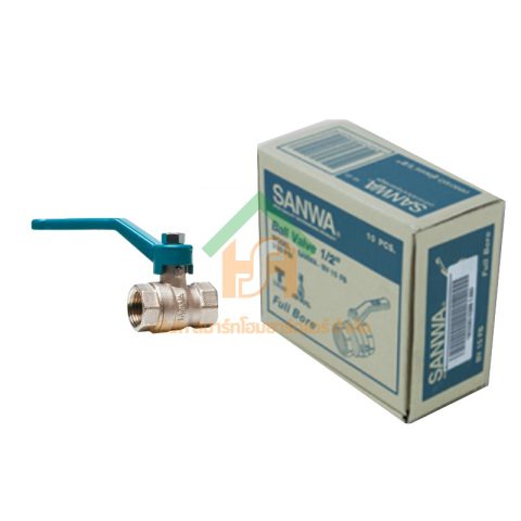 บอลวาล์วซันวา SANWA ขนาด 1/2 (สี่หุน) บอนวาว บอลวาว บอลวาล บอลวาวล์ บอนวาวล์ ซันวา ซันว่า ทองเหลือง SANWA13