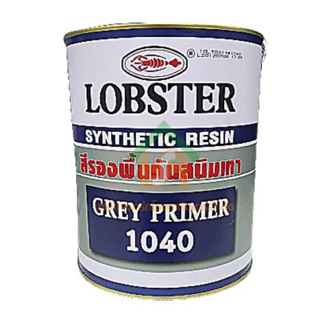 สีรองพื้นกันสนิมเทา ล็อบสเตอร์ ตรากุ้ง LOBSTER Grey Primer 1040 ขนาด 3.5 ลิตร (1 แกลลอน) SHOP021.LOBS.02.05